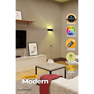 Dikdörtgen Led Abajur Aplik Yatak Odası Lambası Rgb Işık Çok Renkli 16 Renkli 4 Animasyonlu Luci.ap
