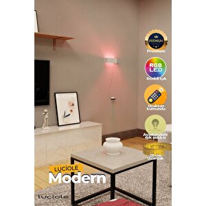 Led Lambader Yatak Oturma Odası Salon  Lambası Rgb Işık Çok Renkli Dikdörtgen Kumandalı Lmbdrbk