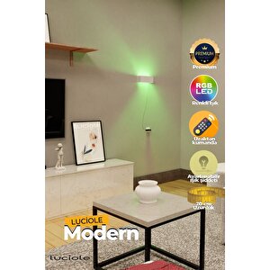 Led Lambader Yatak Oturma Odası Salon  Lambası Rgb Işık Çok Renkli Dikdörtgen Kumandalı Lmbdrbk