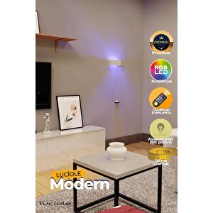 Led Lambader Yatak Oturma Odası Salon  Lambası Rgb Işık Çok Renkli Dikdörtgen Kumandalı Lmbdrbk