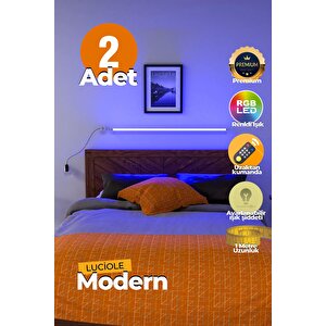 Uzaktan Kumandalı Led Işık 2 Adet Yatak Üstü, Tv Yanı ,oturma Odası - Rgb Çok Renkli Luciyl4