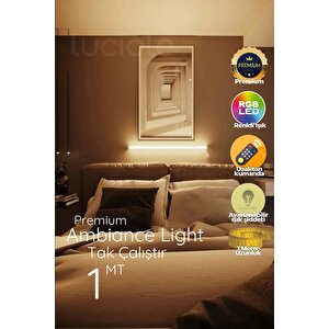 Çok Renkli Led Işık Yapışkanlı 1 Metre Her Alana Uygun Uzaktan Kumandalı Xsarı1