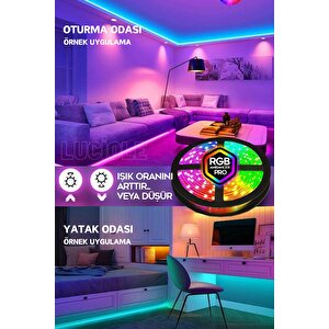 1 Metre Tv Arkası Tak Çalıştır 16 Renkli 4 Animasyonlu Yatak Odası Mutfak Bilgisayar Rgb Led