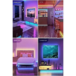 Tv Arkası Çocuk Yatak Odası Mutfak Salon Animasyon Rgb Led Kumandalı Tak Çalıştır 4 Metre 2024argb4