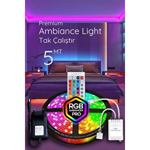 Rgb Led Tak Çalıştır 16 Renkli 4 Animasyonlu Tv Arkası Led Yatak Odası Led Bilgisayar Led 5metre