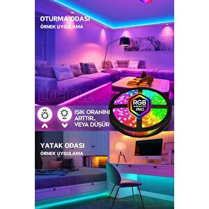 2 Metre Tv Arkası Tak Çalıştır 16 Renkli 4 Animasyonlu Yatak Odası Mutfak Bilgisayar Rgb Led