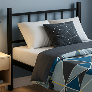 Titan Tek Kişilik Metal Karyola - Siyah 90x200 cm