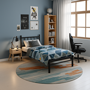 Titan Tek Kişilik Metal Karyola - Siyah 90x190 cm