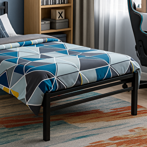 Titan Tek Kişilik Metal Karyola - Siyah 90x190 cm