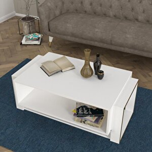 Bianco Orta Sehpa Beyaz - Gold