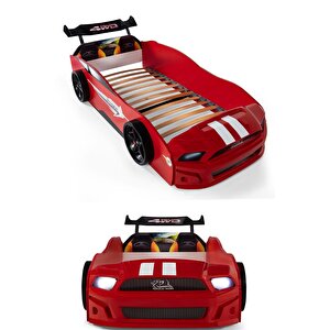 Kırmızı Arabalı Yatak Sport Mustang Işıklı