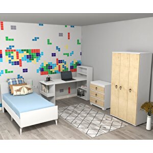 Ni̇rvanna Çocuk Genç Odasi (c-l-s-p) Beyaz-Safirmeşe Beyaz-Safir Meşe