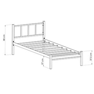 Titan Tek Kişilik Metal Karyola - Beyaz