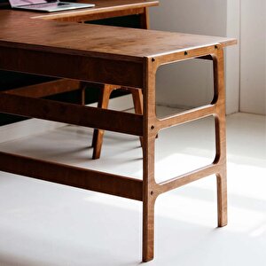 Zeytin Ahşap Çalışma Masası 180x60 Ceviz Renk Cpt4628-170 Ceviz