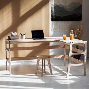 Valencia Ahşap Çalışma Masası 125x60 Natural Renk Cpt4631-125