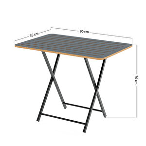 Katlanır 4 Kişilik Bahçe Masası Bistro Masa 55x90 Füme 1426