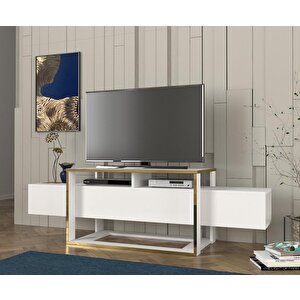 Bianco Tv Sehpası Beyaz - Gold