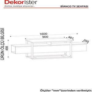 Dekorister Bianco Tv Sehpası Beyaz - Gold