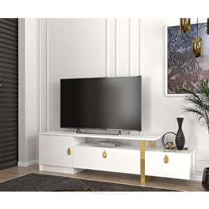 Aramis Tv Sehpası Beyaz - Gold