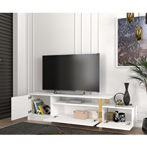 Dekorister Aramis Tv Sehpası Beyaz - Gold