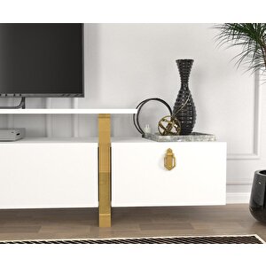 Dekorister Aramis Tv Sehpası Beyaz - Gold