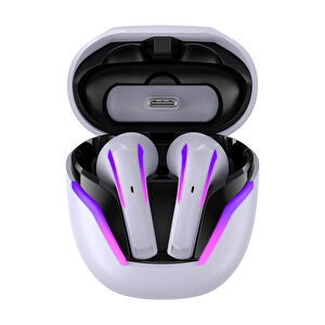 Tw970 Tws Rgb Gaming Bluetooth Kulaklık - 2.4ghz Ve Bluetooth Modu Beyaz