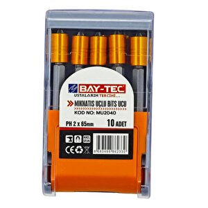 Bay-tec Mu2040 Mıknatıs Uçlu Bits Ucu Ph2x65 Mm 10 Adet