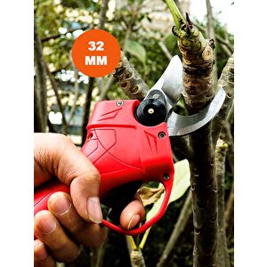 3 Akülü 16.8  V 2.6 Ah Dal Budama Makası 32 Mm Yedek Bıçak Hediyeli