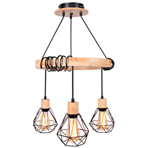 Simaavize Modern Ahşap Wood Suspension Avize