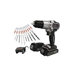 Black+decker Silver Series Bdchd18sc2k-qw 18v 1.5ah Çift Batarya Darbeli Matkap + Aksesuar (kitbox)