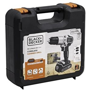 Black+decker Silver Series Bdchd18sc2k-qw 18v 1.5ah Çift Batarya Darbeli Matkap + Aksesuar (kitbox)