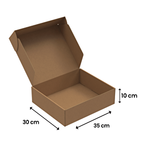 35x30x10-25 Adet Kilitli E-ticaret Karton Kargo Kutusu 25 Adet
