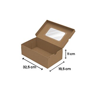 32,5x19,5x11  - 25 Adet Pencereli Kendinden Kapaklı Ayakkabı  Kutusu 25 Adet