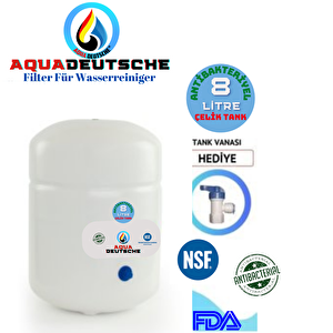 Aqua Deutsche Kırmızı Renk Pompali 8 Litre Gümüş İyon Coconut Bazli Tatlandiricili Su Arıtma Cihazı
