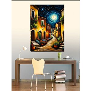 Kanvas Tablo Kasaba Ve Ay 70x100 cm
