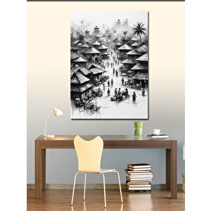 Kanvas Tablo Kasabadaki İnsanlar 100x140 cm