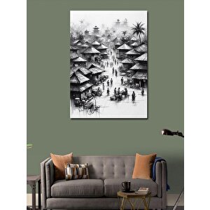Kanvas Tablo Kasabadaki İnsanlar 100x140 cm