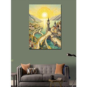 Kanvas Tablo Kasaba Manzarası 100x140 cm
