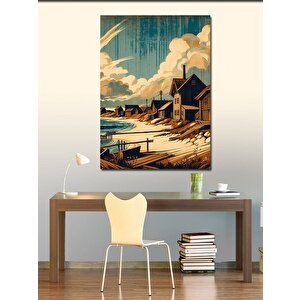 Kanvas Tablo Sahil Kasabası 100x140 cm
