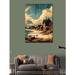 Kanvas Tablo Sahil Kasabası 100x140 cm