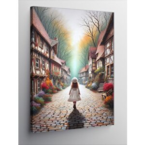 Kanvas Tablo Küçük Kızve Kasaba 70x100 cm