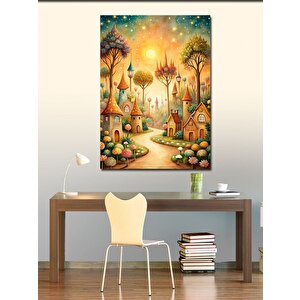 Kanvas Tablo Sevimli Köy 100x140 cm