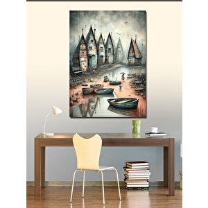 Kanvas Tablo Fırtınadaki Kasaba 100x140 cm