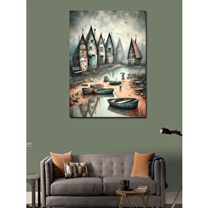 Kanvas Tablo Fırtınadaki Kasaba 100x140 cm