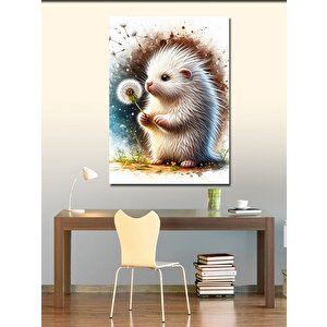 Kanvas Tablo Beyaz Kirpi 70x100 cm