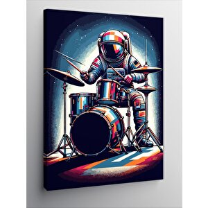 Kanvas Tablo Davul Çalan Astronot 100x140 cm