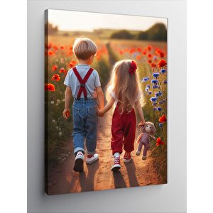 Kanvas Tablo Tarladaki Çocuklar 70x100 cm