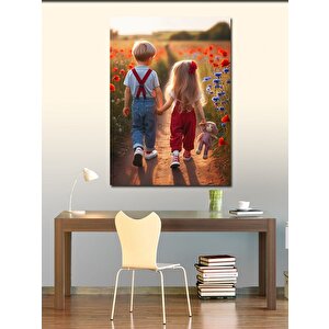 Kanvas Tablo Tarladaki Çocuklar 70x100 cm