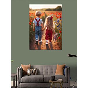 Kanvas Tablo Tarladaki Çocuklar 70x100 cm