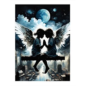 Çocuk Melekler Hediyelik Mdf Tablo 25cmx 35cm 25x35 cm